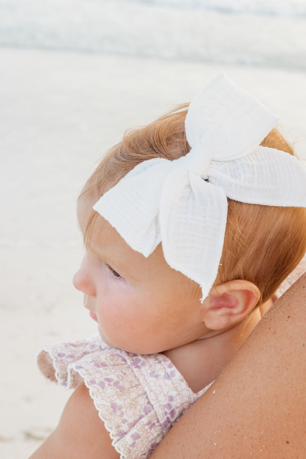 Coconut Cove Muslin Bow Clip